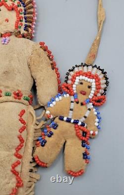 Handmade Native American Leather & Beaded Dolls Small & Large