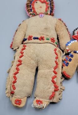 Handmade Native American Leather & Beaded Dolls Small & Large