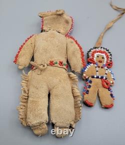 Handmade Native American Leather & Beaded Dolls Small & Large