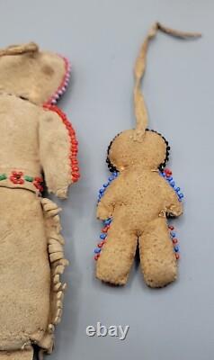 Handmade Native American Leather & Beaded Dolls Small & Large