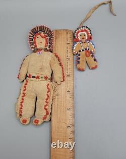 Handmade Native American Leather & Beaded Dolls Small & Large