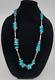 Handmade Native American Sterling Bench Beaded Necklace W Turquoise Stones 33