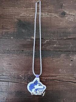 Handmade Native American beaded medallion necklace Huskies Washington State