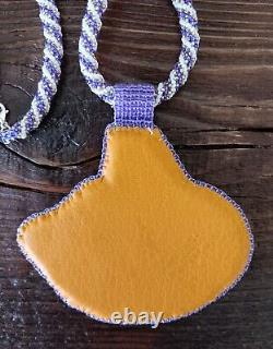 Handmade Native American beaded medallion necklace Huskies Washington State