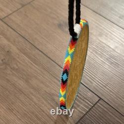 Handmade Native American glass Beaded Medallion Necklace, MMIW