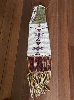Handmade Plains Native American Lakota Style Beaded work Pipe Bag 30 inch Long