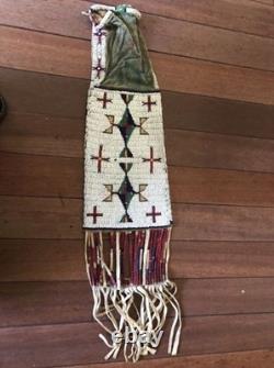 Handmade Plains Native American Lakota Style Beaded work Pipe Bag 30 inch Long