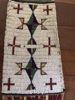 Handmade Plains Native American Lakota Style Beaded work Pipe Bag 30 inch Long