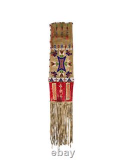 Handmade Sioux Native American Style Beaded Pipe Bag Suede Leather Tobacco Pouch