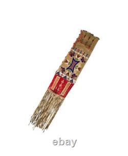 Handmade Sioux Native American Style Beaded Pipe Bag Suede Leather Tobacco Pouch