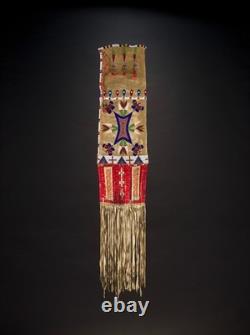 Handmade Sioux Native American Style Beaded Pipe Bag Suede Leather Tobacco Pouch