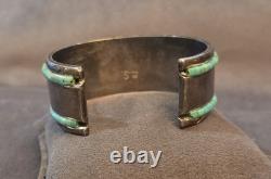 Heavy Native American Navajo HEISHI BEADS Sterling Bracelet. 69 Grams