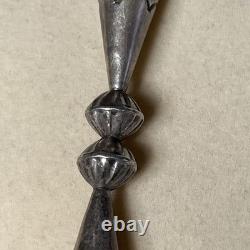 Heavy Native American sterling silver hand made bench bead necklace 28.5 long