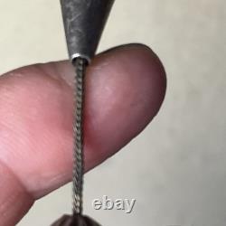 Heavy Native American sterling silver hand made bench bead necklace 28.5 long