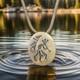 Hopi Vintage Signed Kokopelli Oval Overlay Pendant Sterling 925 w 28 Rope Chain