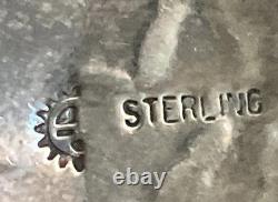Hopi Vintage Signed Kokopelli Oval Overlay Pendant Sterling 925 w 28 Rope Chain