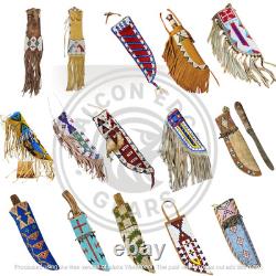 Indian Beaded Cover Native American Sioux Handmade Knife Sheath 15 pieces Set