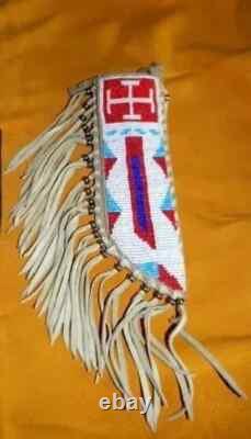 Indian Beaded Cover Native American Sioux Handmade Knife Sheath 15 pieces Set