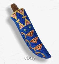 Indian Beaded Cover Native American Sioux Handmade Knife Sheath 15 pieces Set