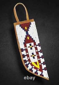 Indian Beaded Cover Native American Sioux Handmade Knife Sheath 15 pieces Set