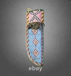 Indian Beaded Cover Native American Sioux Handmade Knife Sheath 15 pieces Set
