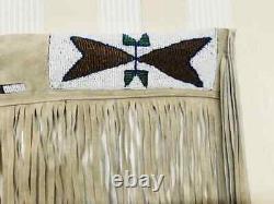 Indian Beaded Gun Cover Native American Sioux Style Leather Rifle Scabbard