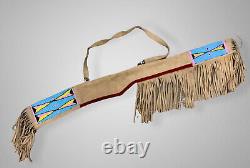 Indian Beaded Gun Cover Sioux Style Leather Native American Rifle Scabbard S517