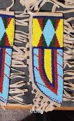 Indian Beaded Knife Cover Native American Sioux Hand Made Knife Sheath