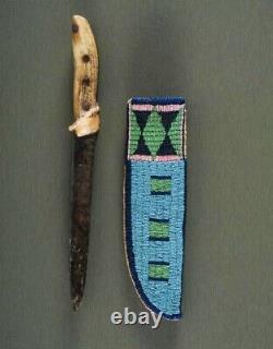 Indian Beaded Knife Cover Native American Sioux Handmade Knife Sheath S835