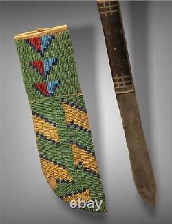 Indian Beaded Knife Cover Native American Sioux Handmade Knife Sheath S838