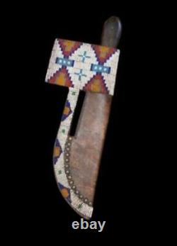 Indian Beaded Knife Cover Native American Sioux Hide Knife Sheath WT163