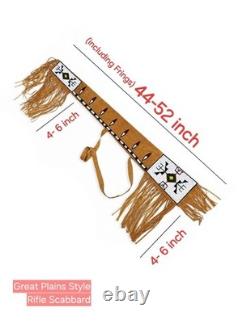 Indian Beaded Native American Rifle Scabbard Sioux Style Suede Leather Gun Cover