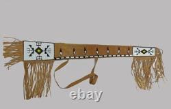 Indian Beaded Native American Rifle Scabbard Sioux Style Suede Leather Gun Cover