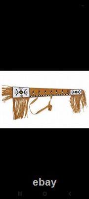 Indian Beaded Native American Rifle Scabbard Sioux Style Suede Leather Gun Cover