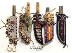 Indian Beaded Native American Sioux Handmade Knife Sheath 5 Pcs