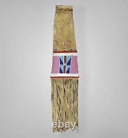 Indian Beaded Native American Sioux Indian Plains Pipe Tabaco Bag Elk Hide Bag