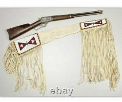 Indian Beaded Rifle Scabbard Sioux Style Suede Leather Native American