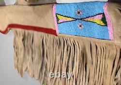 Indian Beaded Rifle Scabbard Sioux Style Suede Leather Native American S517