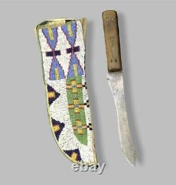 Indian Beaded Sioux Style Native American Leather Knife Sheath S826