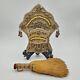 Iroquois Antique Native American Beaded Whimsy Whisk Broom Holder 1906 w broom