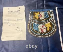 Iroquois Native American Beaded Pouch, Circa 1880, Excellent Condition