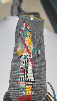 Kachina Heavy Duty Hand Beaded Necklace Rare Native American Vintage