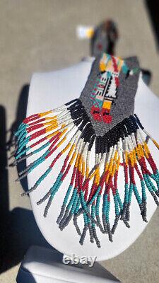 Kachina Heavy Duty Hand Beaded Necklace Rare Native American Vintage