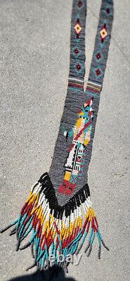 Kachina Heavy Duty Hand Beaded Necklace Rare Native American Vintage
