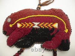 Kerwin Davenport Meskwaki Native American Beaded Fetish Heartline Bear Amulet