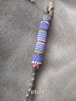 Kiowa Hair Drop Antique Native American Beaded Hair Ornament Braid Drop 1870