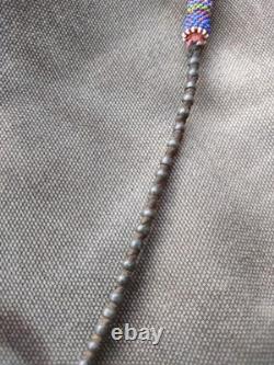 Kiowa Hair Drop Antique Native American Beaded Hair Ornament Braid Drop 1870