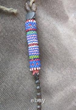 Kiowa Hair Drop Antique Native American Beaded Hair Ornament Braid Drop 1870