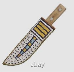 Knife Case Sioux Style Indian Beaded Native American Leather Knife Sheath