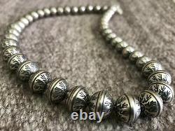 Kokopelli handmade bead necklace, 18 Navajo style Pearls A. S. EB8